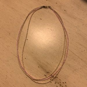 Triple strand beaded necklace